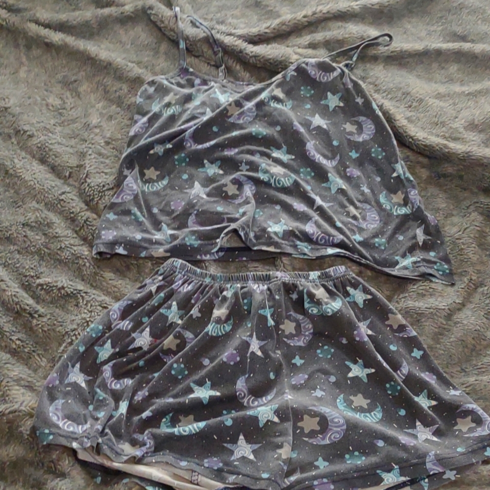 Shein pajama set blue and purple